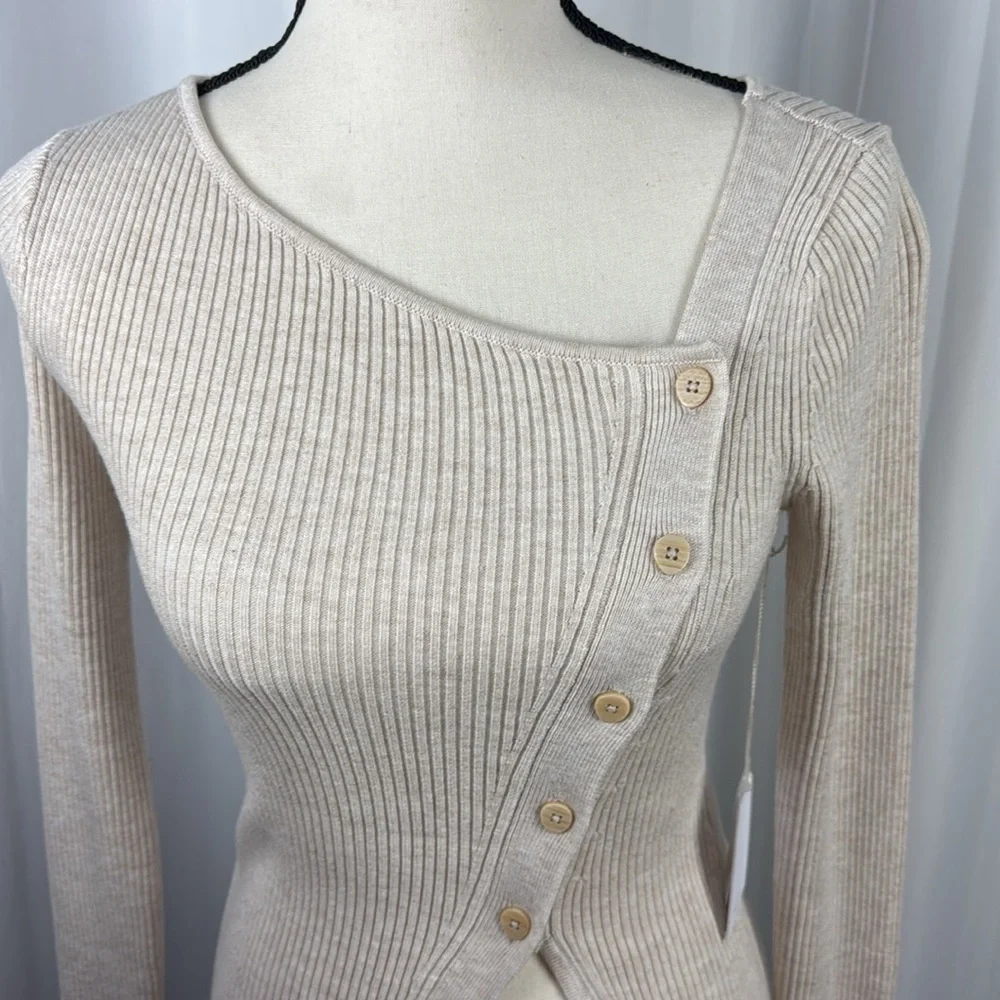 Song of Style Beige Off-Shoulder Sweater - Picture 2 of 8